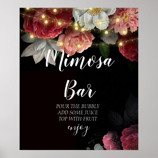 Rustic snoerlichten bruidsshower mimosa bar Poster (Voorkant)