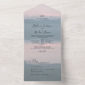 Rustic Snow-capped Mountain & Lake Wedding All In One Uitnodiging (Binnen)