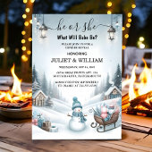 Rustic Snow Cold Ice Cozy Winter Geslacht Onthulle Kaart