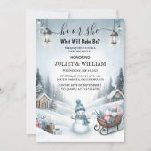 Rustic Snow Cold Ice Cozy Winter Geslacht Onthulle Kaart (Voorkant)