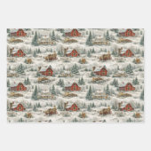Rustic Snow Covered Farmhouse Winter Pattern Inpakpapier Vel (Voorkant 2)