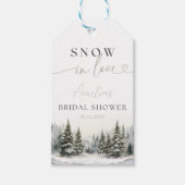 Rustic Snow In Love Vrijgezellenfeest voor Label Cadeaulabel (Voorkant)