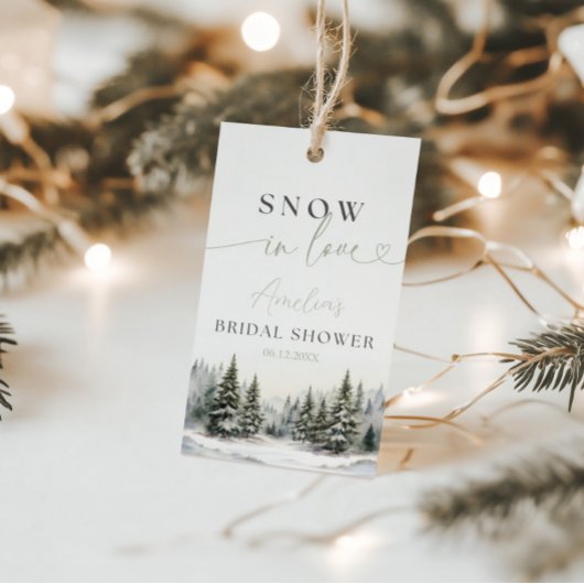 Rustic Snow In Love Vrijgezellenfeest voor Label Cadeaulabel