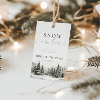 Rustic Snow In Love Vrijgezellenfeest voor Label Cadeaulabel