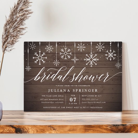 Rustic Snowfall Bridal Shower Kaart