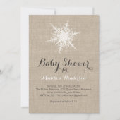 Rustic Snowflake Baby shower Uitnodiging (Voorkant)