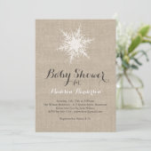 Rustic Snowflake Baby shower Uitnodiging (Staand voorkant)