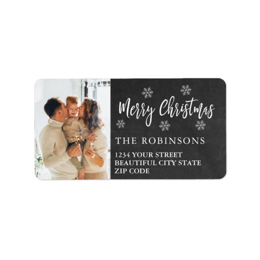 Rustic Snowflake Christmas Return Adreslabel Etiket (Voorkant)