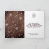 Rustic Snowflake Corporate Holiday Feestdagen Kaart (Binnen)