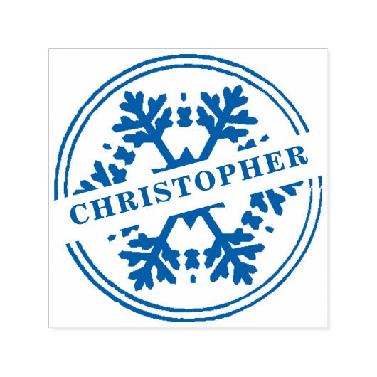 Rustic Snowflake en jouw naam Zelfinktende Stempel (Design)