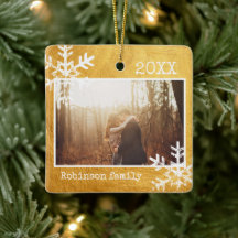 Rustic Snowflake Family Gold