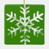 Rustic Snowflake Family Green Keramisch Ornament (Achterkant)