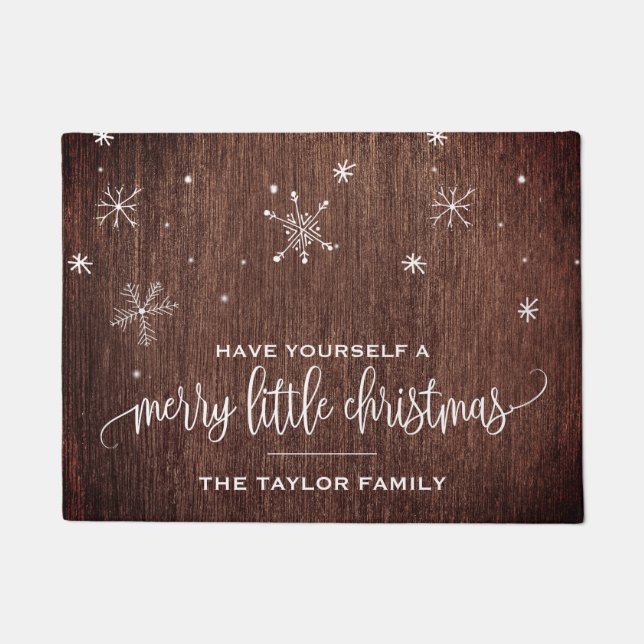 Rustic Snowflake Kerstmis Deurmat (Voorkant)