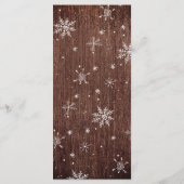 Rustic Snowflake Kerstmis menu Kaart (Achterkant)