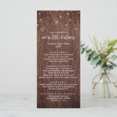 Rustic Snowflake Kerstmis menu Kaart (Staand voorkant)