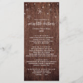 Rustic Snowflake Kerstmis menu Kaart (Voorkant)