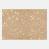 Rustic Snowflake Pattern - Holiday  Kraft Inpakpapier Vel (Voorkant 3)