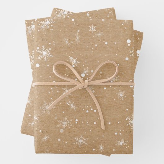 Rustic Snowflake Pattern - Holiday  Kraft Inpakpapier Vel (In situ)