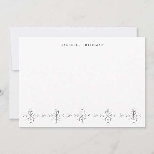 Rustic Snowflake Persoonlijke briefkaart voor schr (Voorkant)