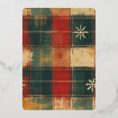 Rustic Snowflake Plaid Foto Kerstmis Folie Feestdagenkaart (Achterkant)