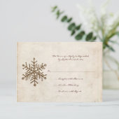  Rustic Snowflake Wedding RSVP-kaart RSVP Kaartje (Staand voorkant)