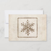  Rustic Snowflake Wedding RSVP-kaart RSVP Kaartje (Achterkant)