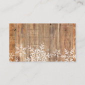 Rustic Snowflakes Baby shower Diaper Raffle Ticket Informatiekaartje (Achterkant)