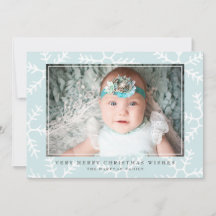 Rustic Snowflakes Elegant kerstfoto | Blauw