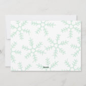 Rustic Snowflakes Elegant kerstfoto | Munt Feestdagenkaart (Achterkant)