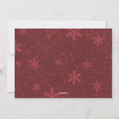 Rustic Snowflakes Merry en Bright Red | Foto Feestdagenkaart (Achterkant)