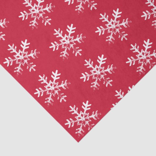 Rustic Snowflakes Red Tissuepapier (Detail)
