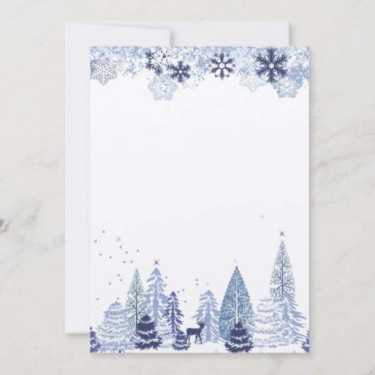 Rustic Snowflakes Winter Marriage Kaart (Achterkant)