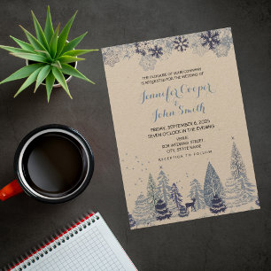 Rustic Snowflakes Winter Marriage Kaart