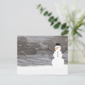 Rustic Snowman Briefkaart (Staand voorkant)