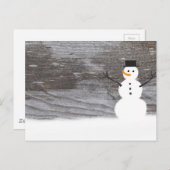 Rustic Snowman Briefkaart (Voorkant / Achterkant)