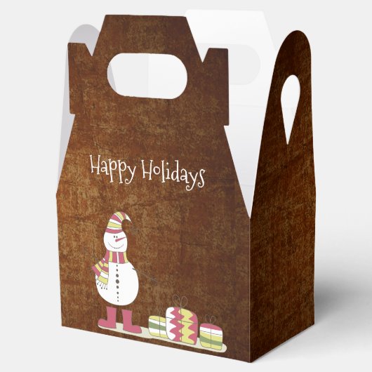 Rustic Snowman geeft kerstcadeaudoos Bedankdoosjes (Geopend)