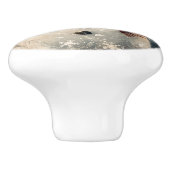 Rustic Snowman Illustratie Kerst Keramische Knop (Zijkant)