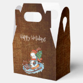Rustic Snowman op Sled-kerstbox Bedankdoosjes (Geopend)
