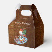 Rustic Snowman op Sled-kerstbox Bedankdoosjes (Voorkant Zijde)