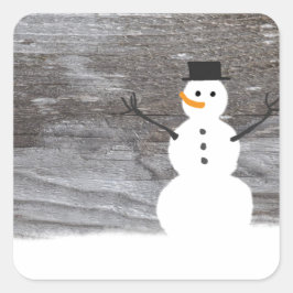 Rustic Snowman Vierkante Sticker