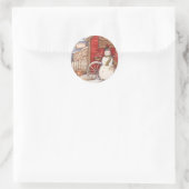 Rustic Snowman Winter Scene Ronde Sticker (Tas)