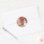 Rustic Snowman Winter Scene Ronde Sticker (Envelop)