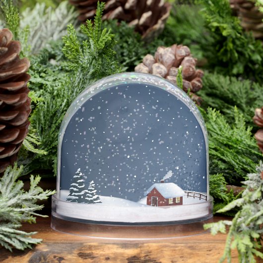 Rustic Snowy Cabin Scene Snow Globe Sneeuwbol (Winter)