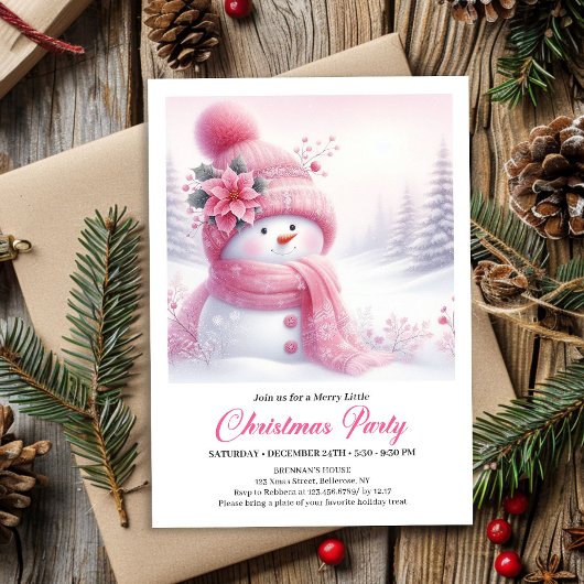 Rustic Snowy Forest Kids Printable Christmas Kaart