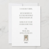 Rustic Snowy Merry Kerstmis met voordeur Kat Feestdagenkaart (Achterkant)