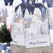 Rustic Snowy Mountain Ski Village Winter Holiday Cadeaulabel