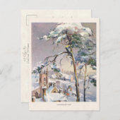  Rustic Snowy Winter Chistmas Village Briefkaart (Voorkant / Achterkant)