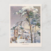 Rustic Snowy Winter Chistmas Village Briefkaart (Voorkant)