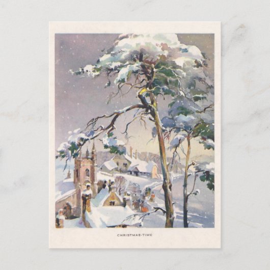  Rustic Snowy Winter Chistmas Village Briefkaart (Voorkant)