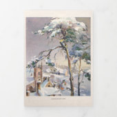  Rustic Snowy Winter Chistmas Village Drieluik Kaart (Cover)